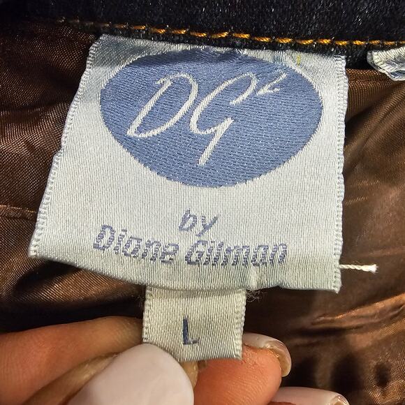 DG2 Diane Gilman Jean Jacket with Removable Faux Fur Collar Size L - Picture 7 of 9